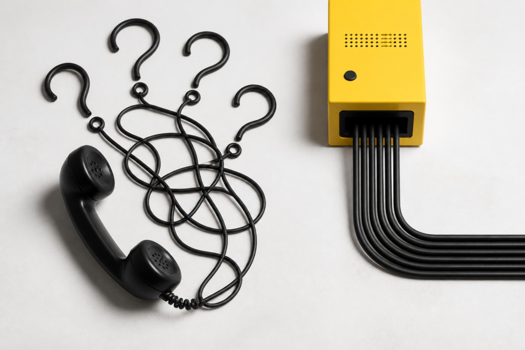 Tangled customer questions organized by an automated website system